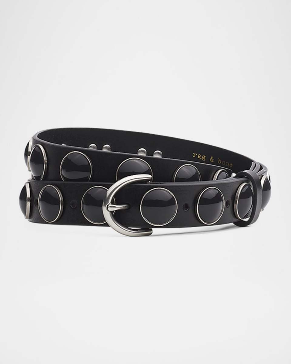 Cabochon Leather Belt